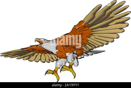 Flying eagle, illustration, vector on white background. Stock Vector