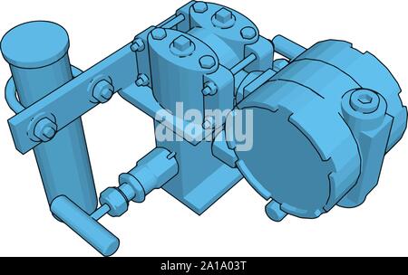 Blue pipes, illustration, vector on white background. Stock Vector