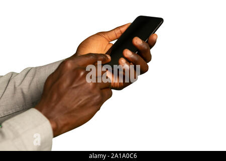 Businessman using a smartphone Stock Photo