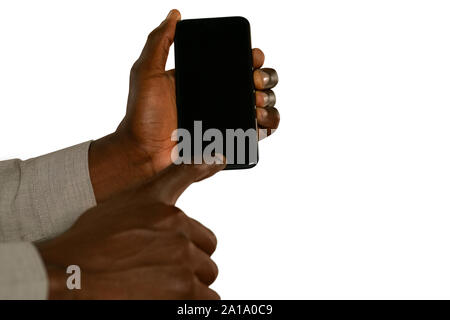 Businessman using a smartphone Stock Photo