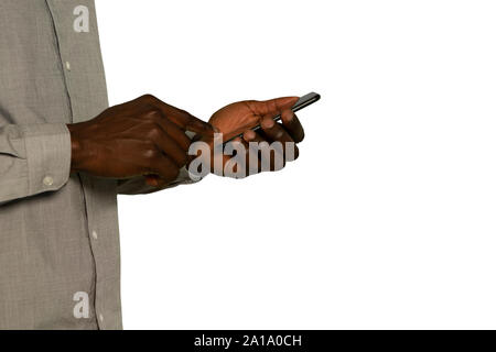 Businessman using a smartphone Stock Photo