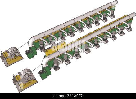 Machine lines, illustration, vector on white background. Stock Vector