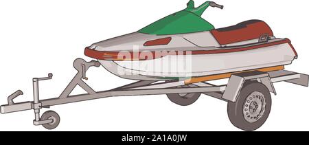 Jetski, illustration, vector on white background. Stock Vector