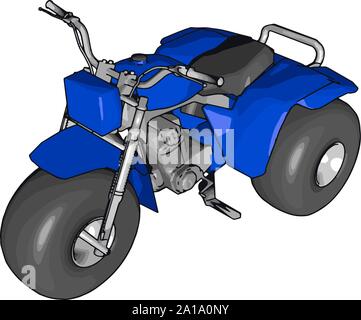 Blue motorcycle, illustration, vector on white background. Stock Vector