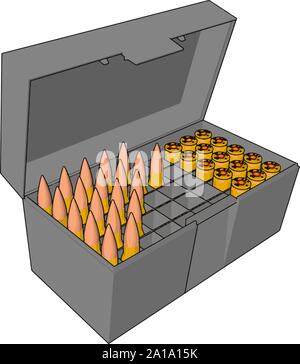 Bullets in box, illustration, vector on white background. Stock Vector
