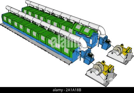 Machine lines, illustration, vector on white background. Stock Vector
