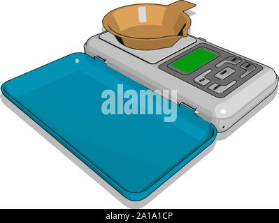 Small scales, illustration, vector on white background. Stock Vector