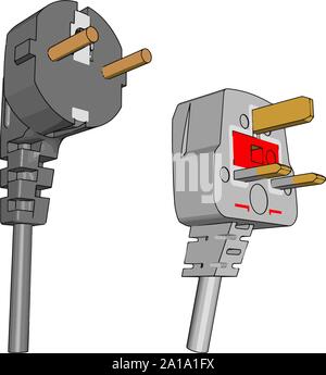 Voltage cable, illustration, vector on white background. Stock Vector