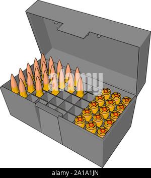Bullets in box, illustration, vector on white background. Stock Vector