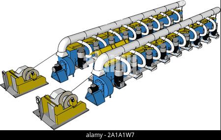 Machine lines, illustration, vector on white background. Stock Vector
