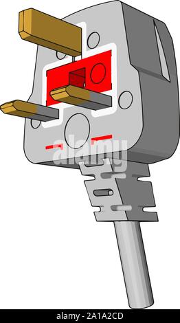 Voltage cable, illustration, vector on white background. Stock Vector