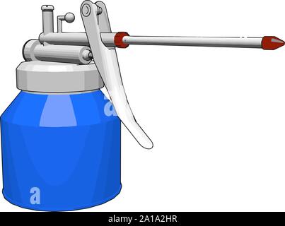 Blue welding machine, illustration, vector on white background. Stock Vector