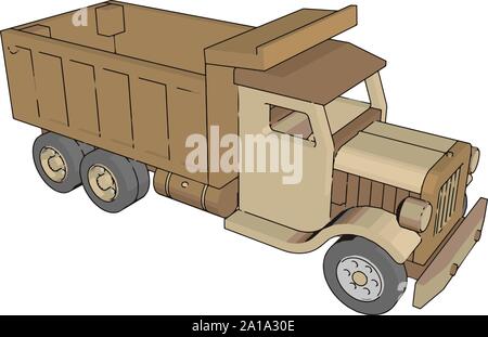Truck toy, illustration, vector on white background. Stock Vector