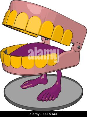 Jaw toy, illustration, vector on white background. Stock Vector