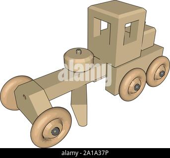 Retro car toy, illustration, vector on white background. Stock Vector