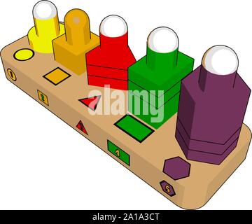 Various forms toys, illustration, vector on white background. Stock Vector
