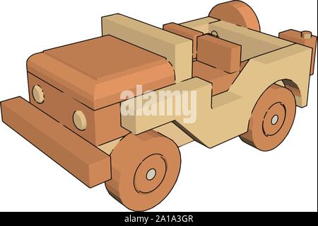 Jeep toy, illustration, vector on white background. Stock Vector