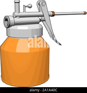 Orange welding machine, illustration, vector on white background. Stock Vector