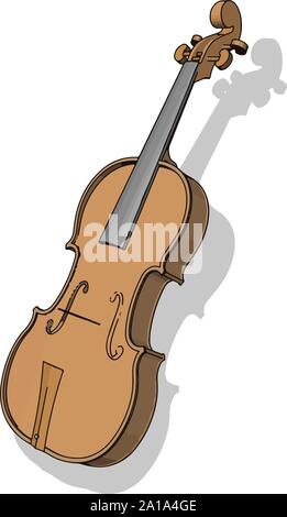Contrabass, illustration, vector on white background. Stock Vector