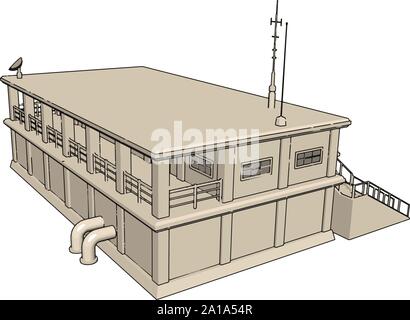 Warehouse, illustration, vector on white background. Stock Vector