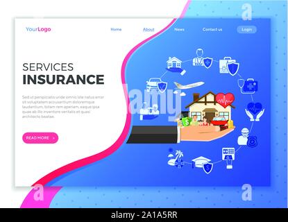 Insurance Services Concept Stock Vector