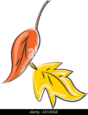 Autumn leafs, illustration, vector on white background. Stock Vector