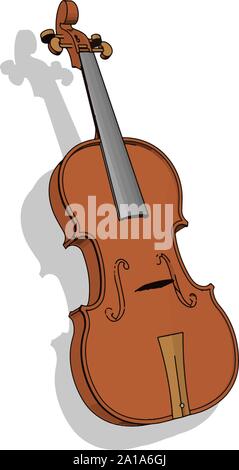 Contrabass, illustration, vector on white background. Stock Vector
