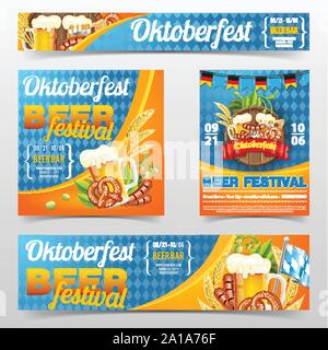 Oktoberfest Beer Festival Poster Banner Stock Vector