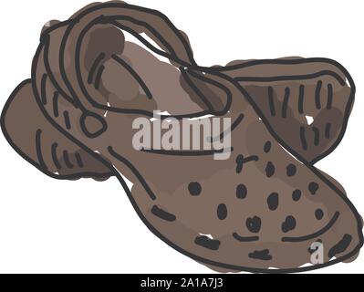 Camp shoes, illustration, vector on white background. Stock Vector