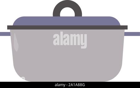 Crock pot, illustration, vector on white background. Stock Vector
