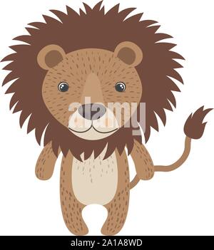 Lion, illustration, vector on white background. Stock Vector