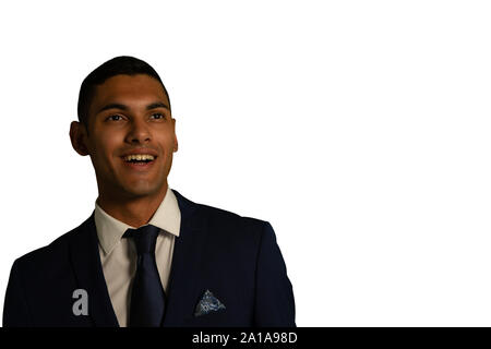 Young businessman smiling Stock Photo