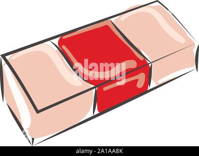 Eraser, illustration, vector on white background. Stock Vector