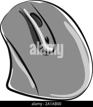 Computer mouse, illustration, vector on white background. Stock Vector