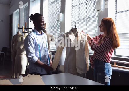 Young students working on a project at a fashion college Stock Photo