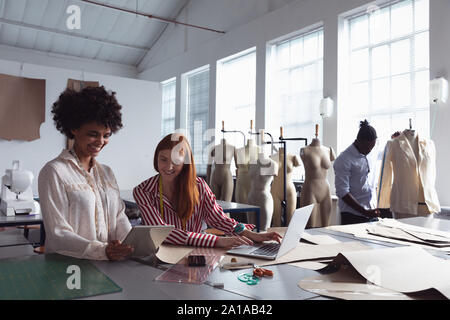 Young students working on projects at a fashion college Stock Photo