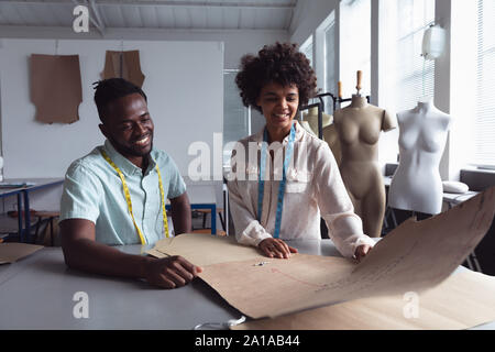 Young students working on a project at a fashion college Stock Photo