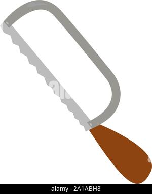 Coping saw, illustration, vector on white background. Stock Vector