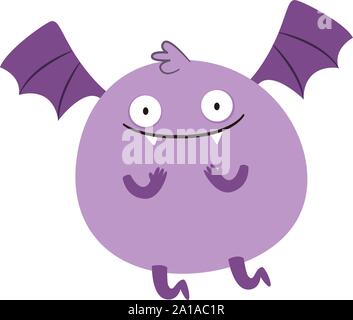 Purple monster, illustration, vector on white background. Stock Vector