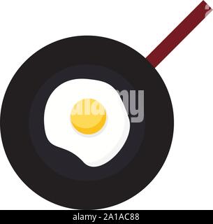 Frying pan, illustration, vector on white background. Stock Vector