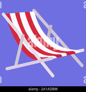 Deckchair, illustration, vector on white background. Stock Vector