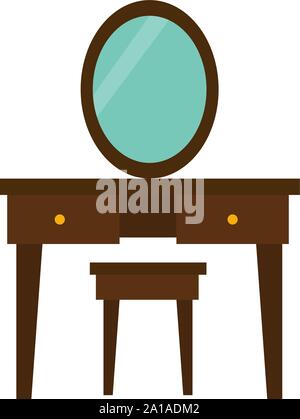 Dressing table, illustration, vector on white background. Stock Vector