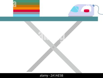 Ironing board, illustration, vector on white background. Stock Vector