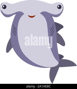 Hammer Fish, illustration, vector on white background. Stock Vector