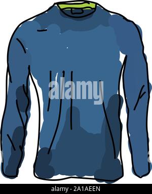 Blue jacket, illustration, vector on white background. Stock Vector