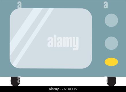 Blue microwave, illustration, vector on white background. Stock Vector