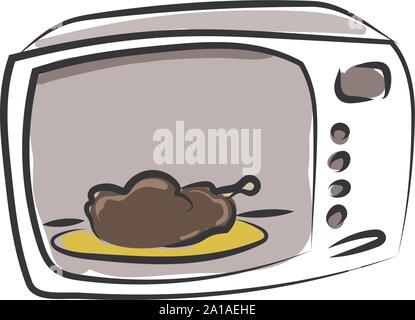 Microwave, illustration, vector on white background. Stock Vector