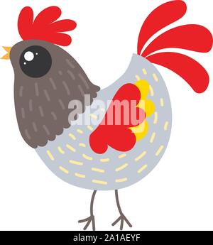 Rooster, illustration, vector on white background. Stock Vector