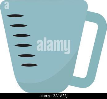 Measure cup, illustration, vector on white background. Stock Vector