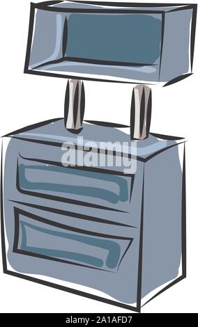 Nightstand, illustration, vector on white background. Stock Vector